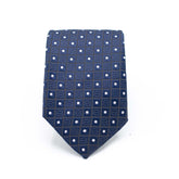 ROYAL BLUE GRID TIE AND POCKET SQUARE SET